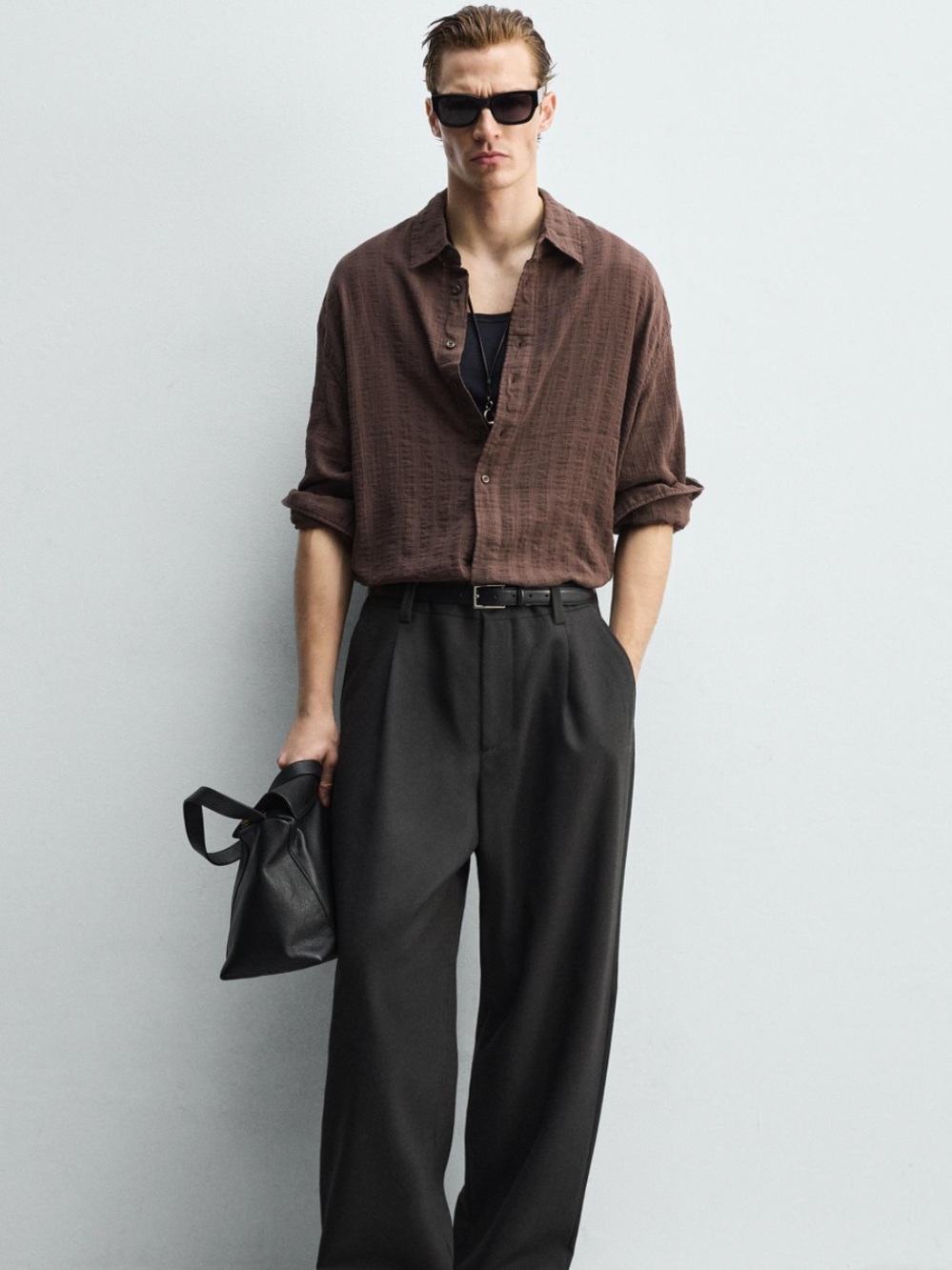 ZARA men’s textured check shirt